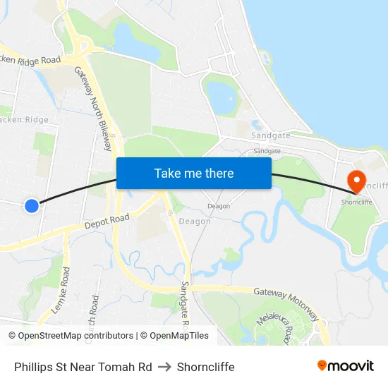 Phillips St Near Tomah Rd to Shorncliffe map