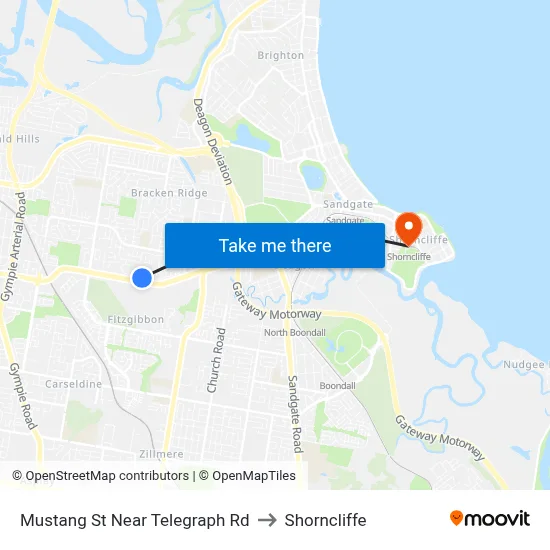 Mustang St Near Telegraph Rd to Shorncliffe map