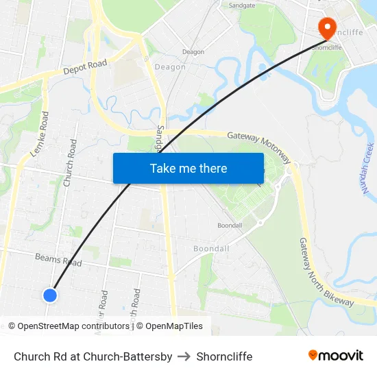 Church Rd at Church-Battersby to Shorncliffe map