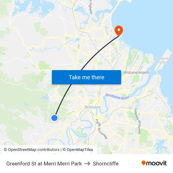 Greenford St at Merri Merri Park to Shorncliffe map