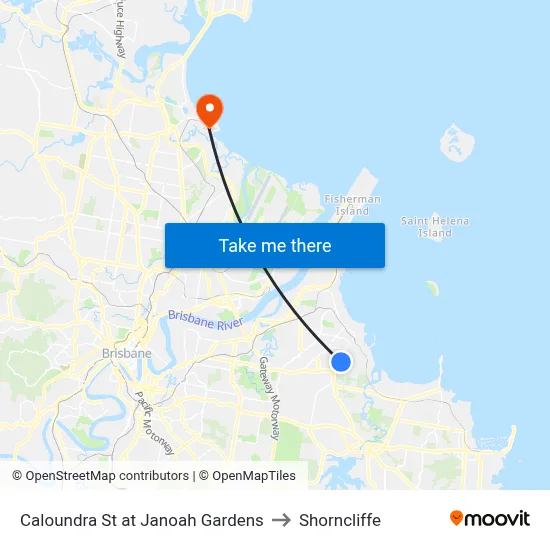 Caloundra St at Janoah Gardens to Shorncliffe map
