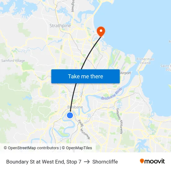 Boundary St at West End, Stop 7 to Shorncliffe map
