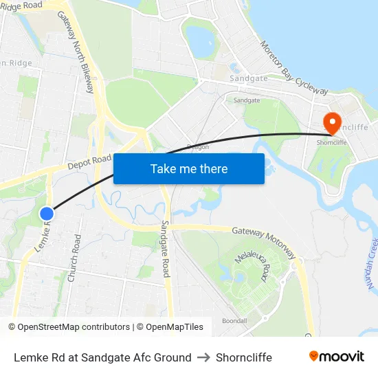 Lemke Rd at Sandgate Afc Ground to Shorncliffe map