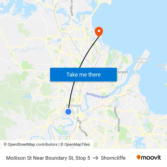 Mollison St Near Boundary St, Stop 5 to Shorncliffe map