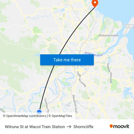 Wilruna St at Wacol Train Station to Shorncliffe map
