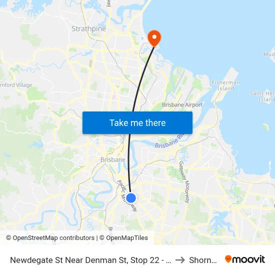Newdegate St Near Denman St, Stop 22 - Temp Closure to Shorncliffe map