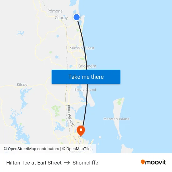 Hilton Tce at Earl Street to Shorncliffe map