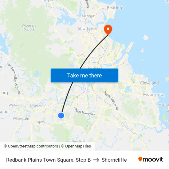 Redbank Plains Town Square, Stop B to Shorncliffe map