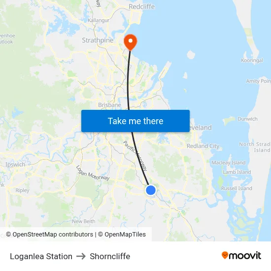Loganlea Station to Shorncliffe map