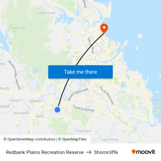 Redbank Plains Recreation Reserve to Shorncliffe map