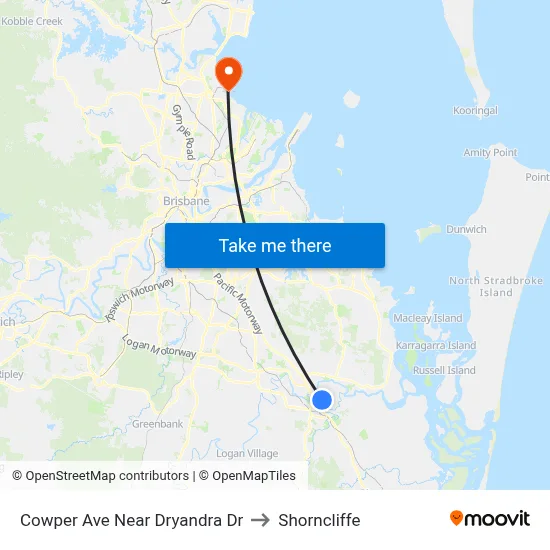 Cowper Ave Near Dryandra Dr to Shorncliffe map