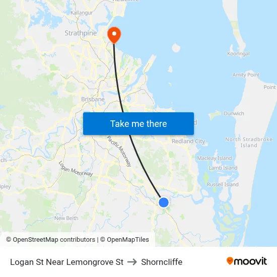 Logan St Near Lemongrove St to Shorncliffe map
