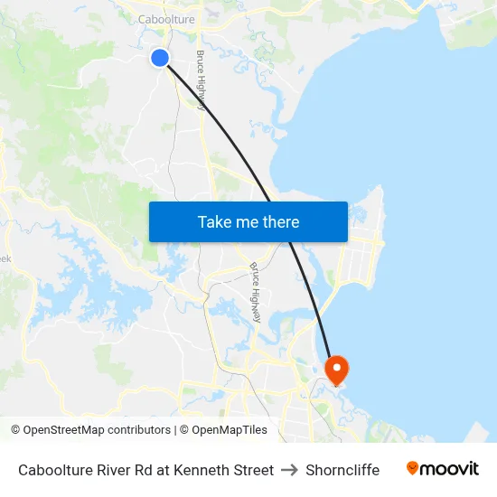 Caboolture River Rd at Kenneth Street to Shorncliffe map