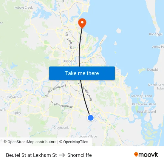 Beutel St at Lexham St to Shorncliffe map