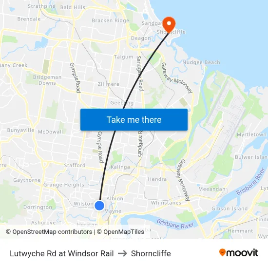 Lutwyche Rd at Windsor Rail to Shorncliffe map