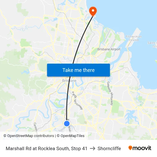 Marshall Rd at Rocklea South, Stop 41 to Shorncliffe map