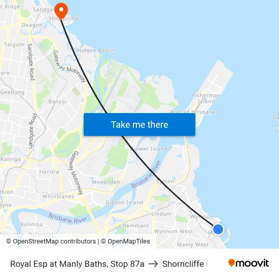 Royal Esp at Manly Baths, Stop 87a to Shorncliffe map
