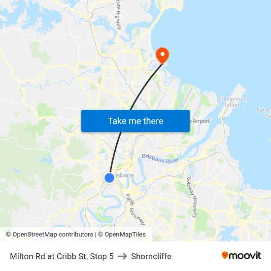 Milton Rd at Cribb St, Stop 5 to Shorncliffe map