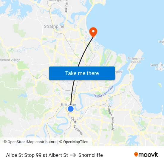 Alice St Stop 99 at Albert St to Shorncliffe map