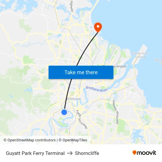 Guyatt Park Ferry Terminal to Shorncliffe map