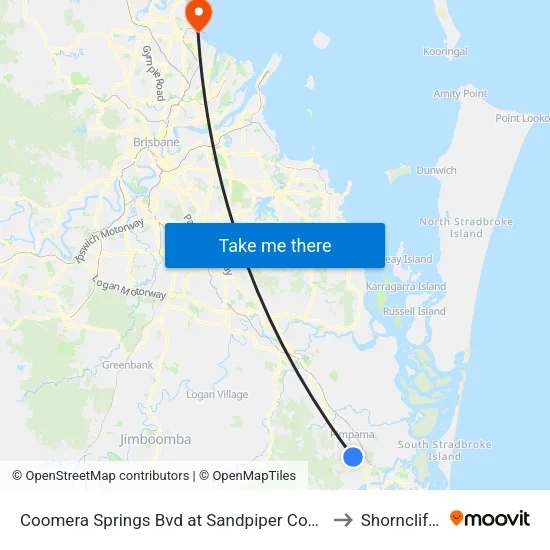 Coomera Springs Bvd at Sandpiper Court to Shorncliffe map