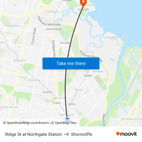 Ridge St at Northgate Station to Shorncliffe map