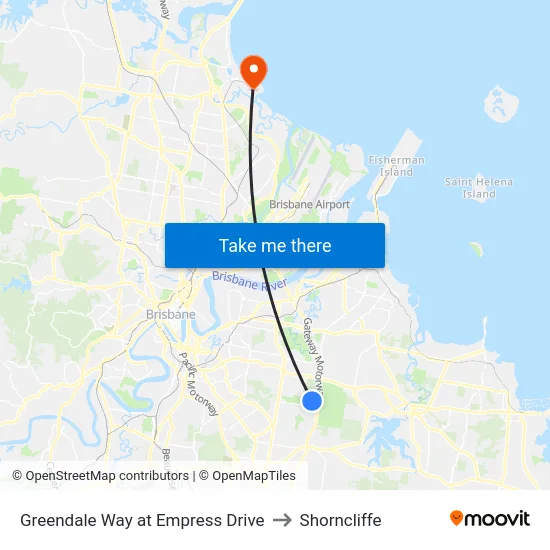 Greendale Way at Empress Drive to Shorncliffe map