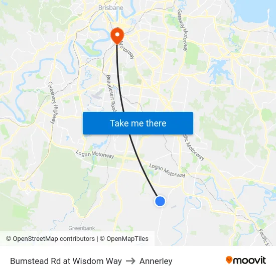 Bumstead Rd at Wisdom Way to Annerley map
