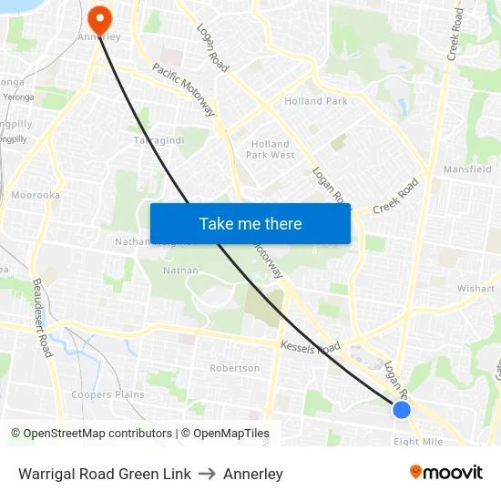 Warrigal Road Green Link to Annerley map