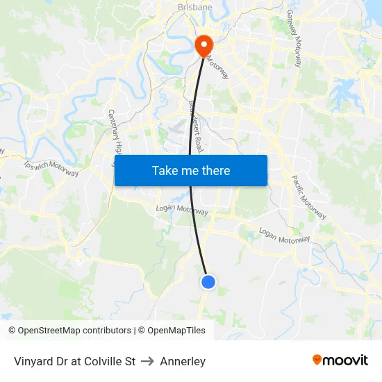 Vinyard Dr at Colville St to Annerley map
