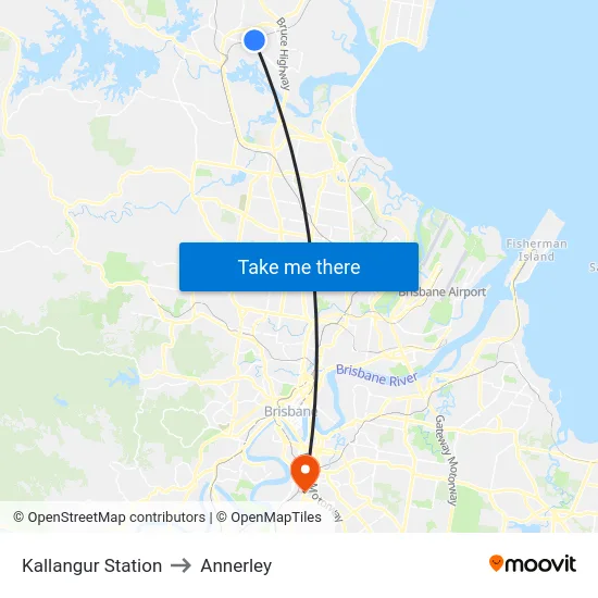 Kallangur Station to Annerley map
