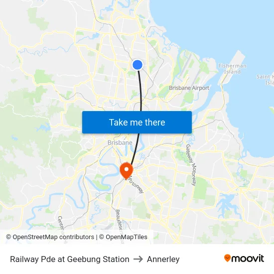 Railway Pde at Geebung Station to Annerley map