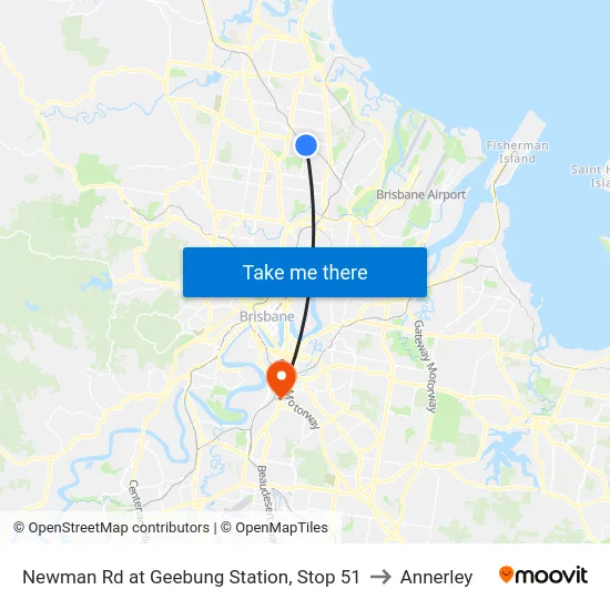 Newman Rd at Geebung Station, Stop 51 to Annerley map