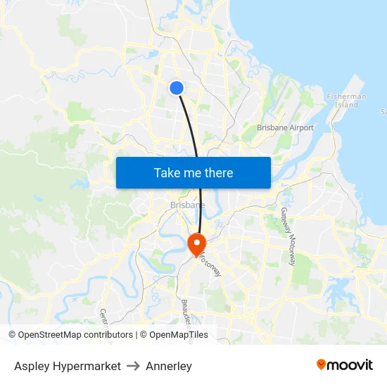Aspley Hypermarket to Annerley map