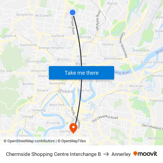 Chermside Shopping Centre Interchange B to Annerley map