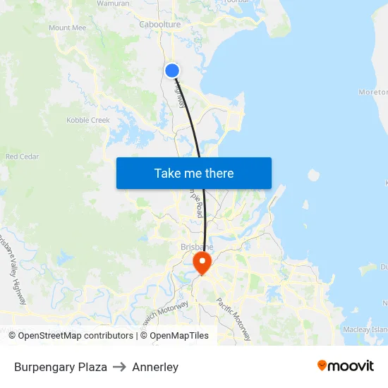 Burpengary Plaza to Annerley map