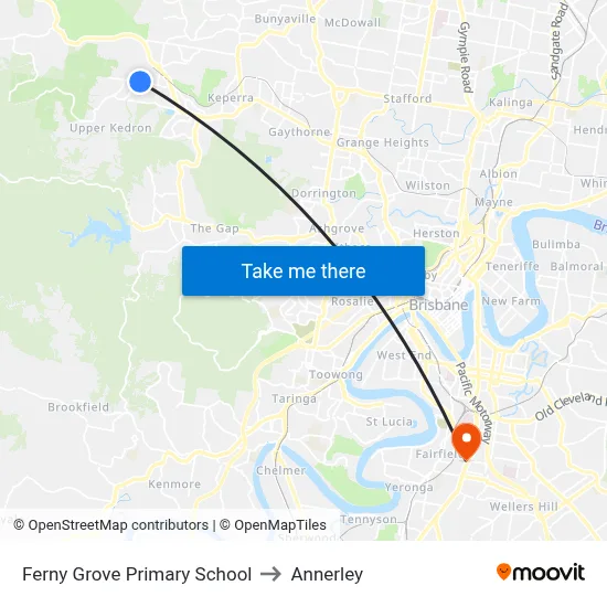 Ferny Grove Primary School to Annerley map