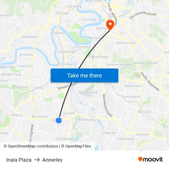 Inala Plaza to Annerley map