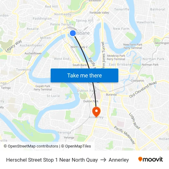 Herschel Street Stop 1 Near North Quay to Annerley map