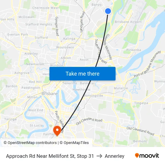 Approach Rd Near Mellifont St, Stop 31 to Annerley map