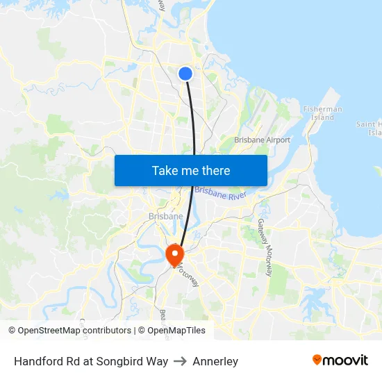 Handford Rd at Songbird Way to Annerley map
