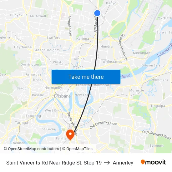Saint Vincents Rd Near Ridge St, Stop 19 to Annerley map