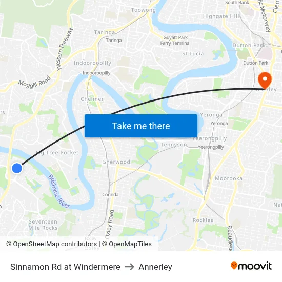 Sinnamon Rd at Windermere to Annerley map