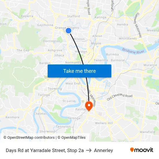 Days Rd at Yarradale Street, Stop 2a to Annerley map