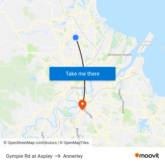 Gympie Rd at Aspley to Annerley map