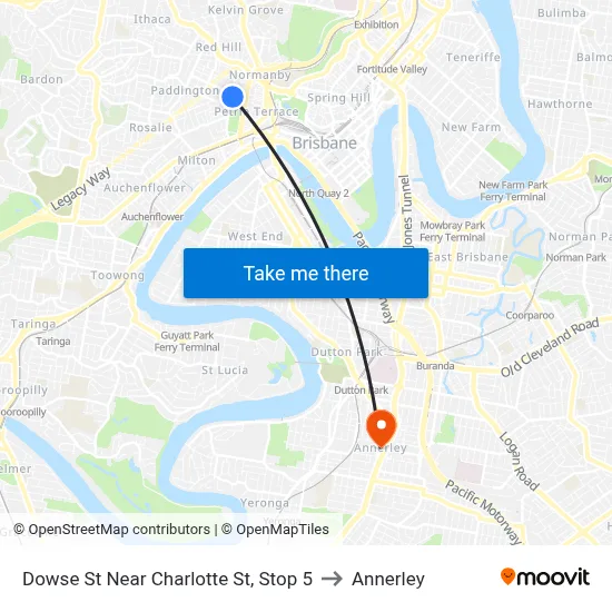 Dowse St Near Charlotte St, Stop 5 to Annerley map