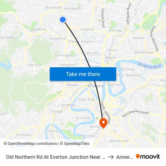 Old Northern Rd At Everton Junction Near Drake St to Annerley map