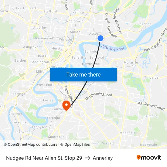 Nudgee Rd Near Allen St, Stop 29 to Annerley map