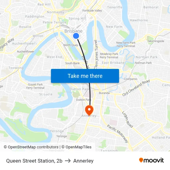 Queen Street Station, 2b to Annerley map