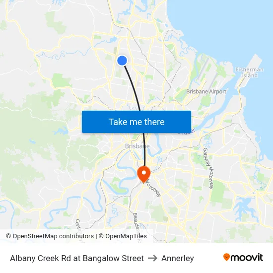 Albany Creek Rd at Bangalow Street to Annerley map